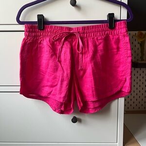 Never worn GAP Pink Linen drawstring Shorts with pockets small